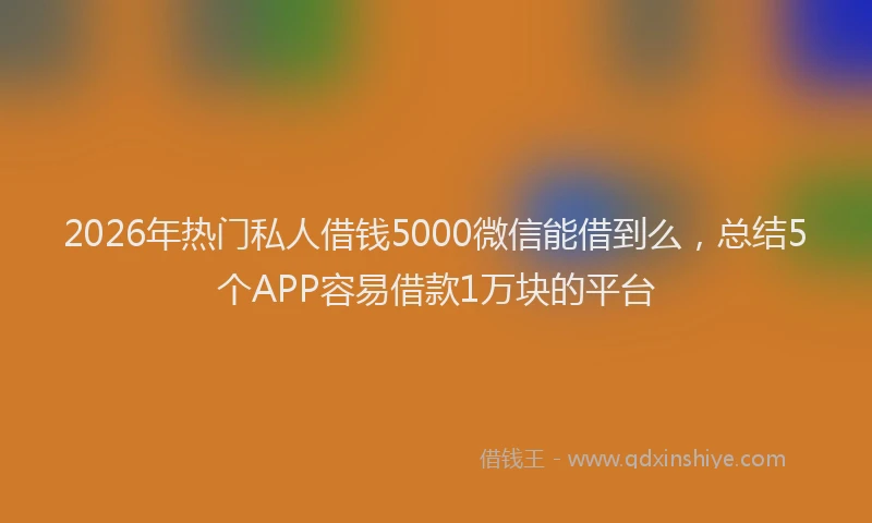 2026年热门私人借钱5000微信能借到么，总结5个APP容易借款1万块的平台