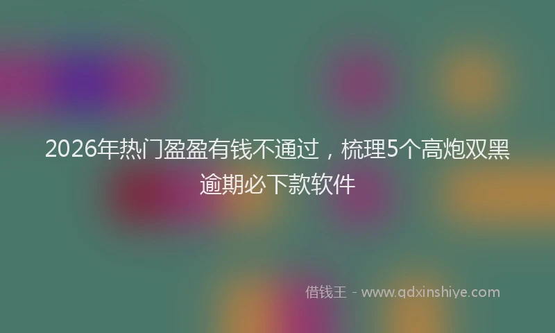 2026年热门盈盈有钱不通过，梳理5个高炮双黑逾期必下款软件