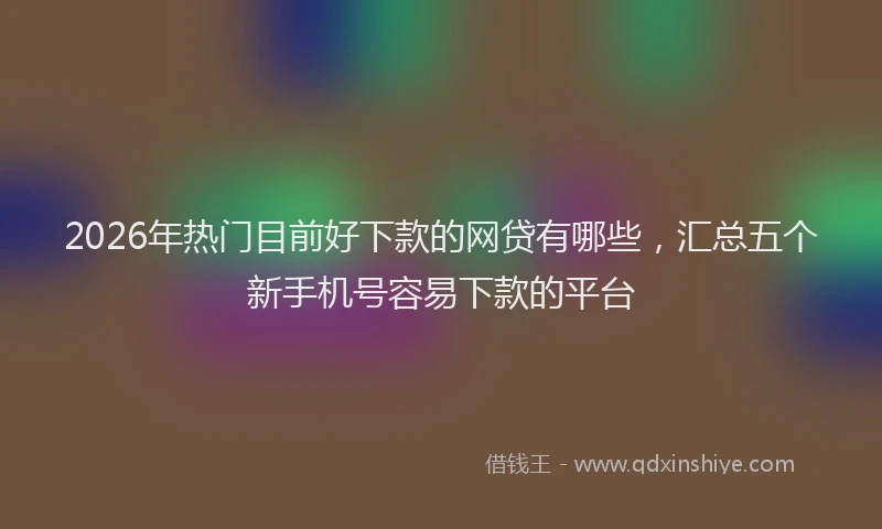 2026年热门目前好下款的网贷有哪些，汇总五个新手机号容易下款的平台