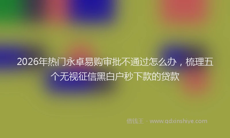 2026年热门永卓易购审批不通过怎么办，梳理五个无视征信黑白户秒下款的贷款