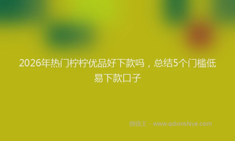 2026年热门柠柠优品好下款吗，总结5个门槛低易下款口子