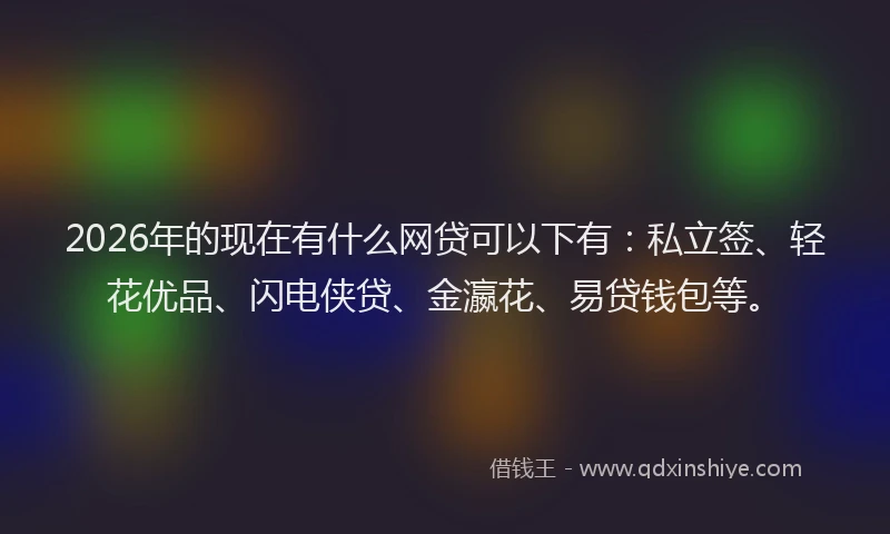 2026年的现在有什么网贷可以下有：私立签、轻花优品、闪电侠贷、金瀛花、易贷钱包等。