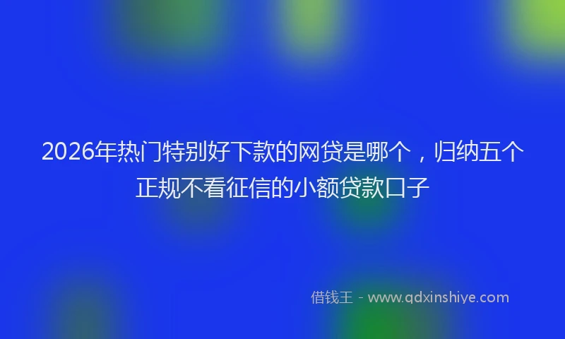 2026年热门特别好下款的网贷是哪个，归纳五个正规不看征信的小额贷款口子