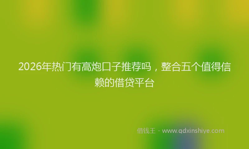2026年热门有高炮口子推荐吗,整合五个值得信赖的借贷平台