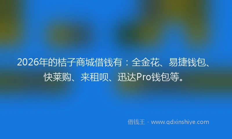 2026年的桔子商城借钱有：全金花、易捷钱包、快莱购、来租呗、迅达Pro钱包等。
