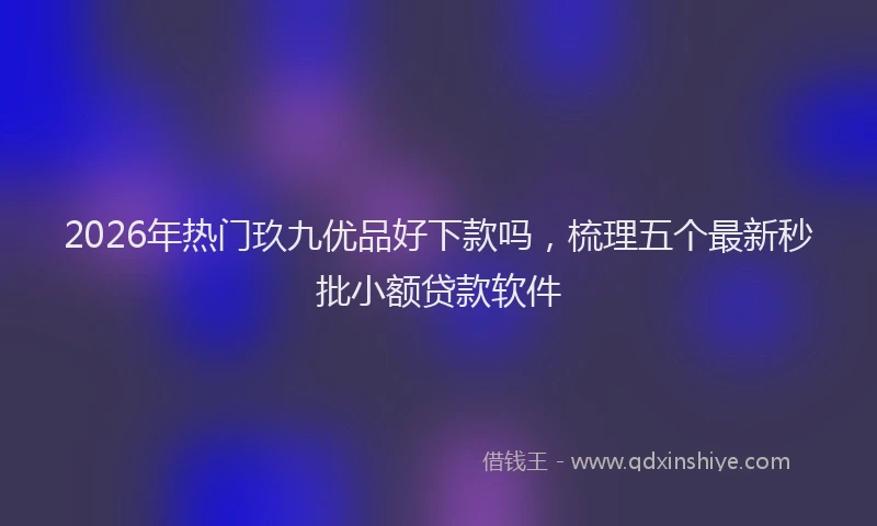 2026年热门玖九优品好下款吗，梳理五个最新秒批小额贷款软件