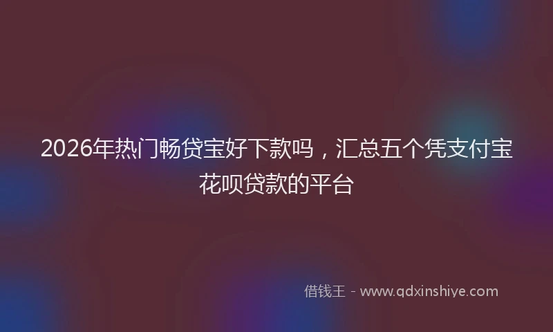 2026年热门畅贷宝好下款吗，汇总五个凭支付宝花呗贷款的平台