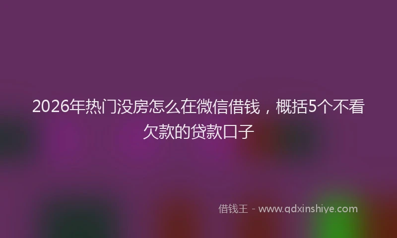 2026年热门没房怎么在微信借钱，概括5个不看欠款的贷款口子