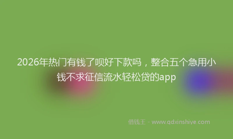 2026年热门有钱了呗好下款吗，整合五个急用小钱不求征信流水轻松贷的app