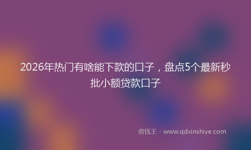 2026年热门有啥能下款的口子,盘点5个最新秒批小额贷款口子