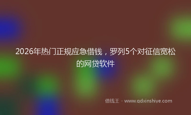 2026年热门正规应急借钱，罗列5个对征信宽松的网贷软件