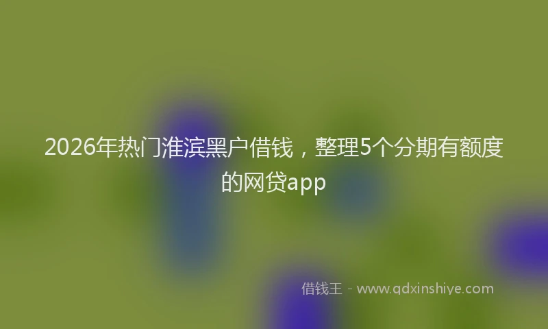 2026年热门淮滨黑户借钱，整理5个分期有额度的网贷app