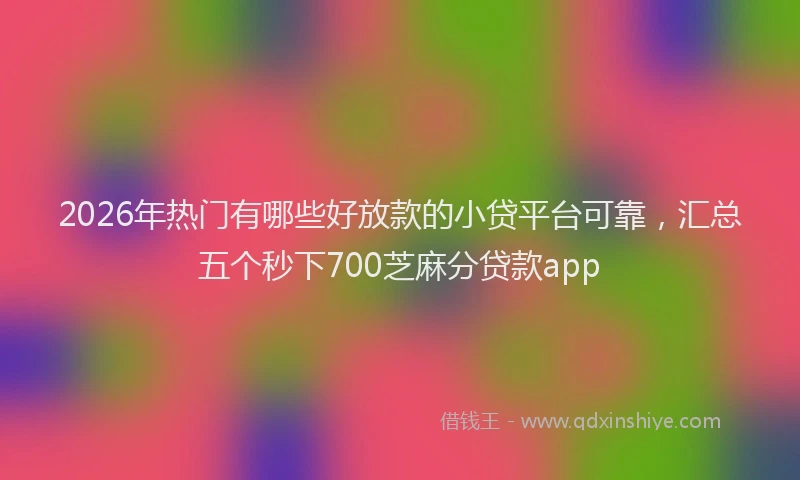2026年热门有哪些好放款的小贷平台可靠,汇总五个秒下700芝麻分贷款app