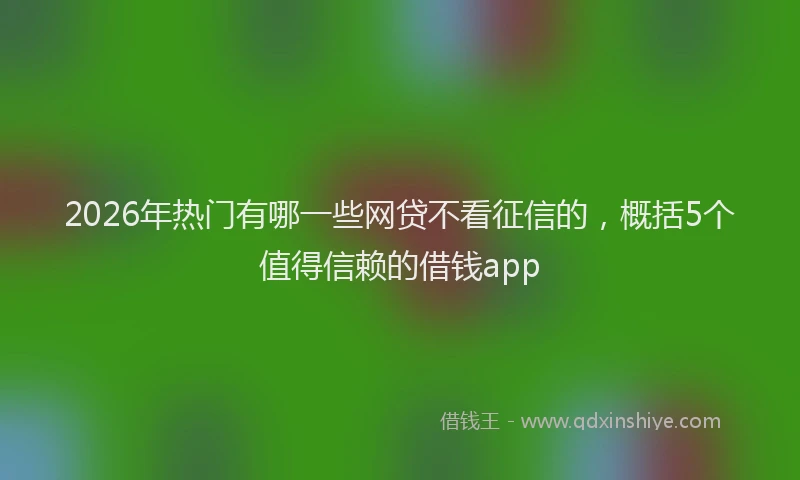 2026年热门有哪一些网贷不看征信的，概括5个值得信赖的借钱app