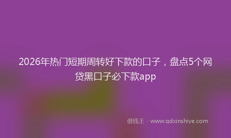 2026年热门短期周转好下款的口子，盘点5个网贷黑口子必下款app