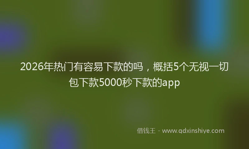 2026年热门有容易下款的吗，概括5个无视一切包下款5000秒下款的app