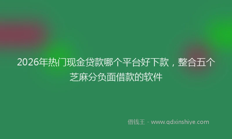 2026年热门现金贷款哪个平台好下款，整合五个芝麻分负面借款的软件
