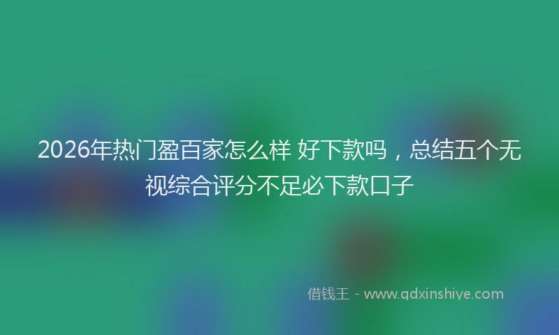 2026年热门盈百家怎么样 好下款吗，总结五个无视综合评分不足必下款口子