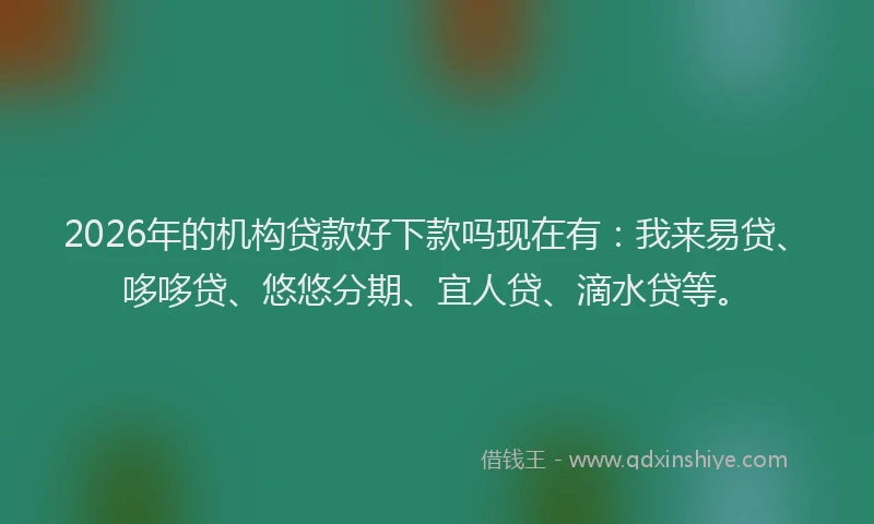2026年的机构贷款好下款吗现在有：我来易贷、哆哆贷、悠悠分期、宜人贷、滴水贷等。