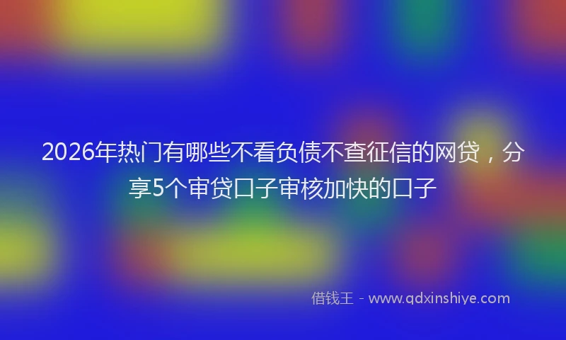 2026年热门有哪些不看负债不查征信的网贷,分享5个审贷口子审核加快的口子