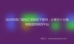 2026年热门樱桃汇借款好下款吗，分享五个分期有额度的网贷平台