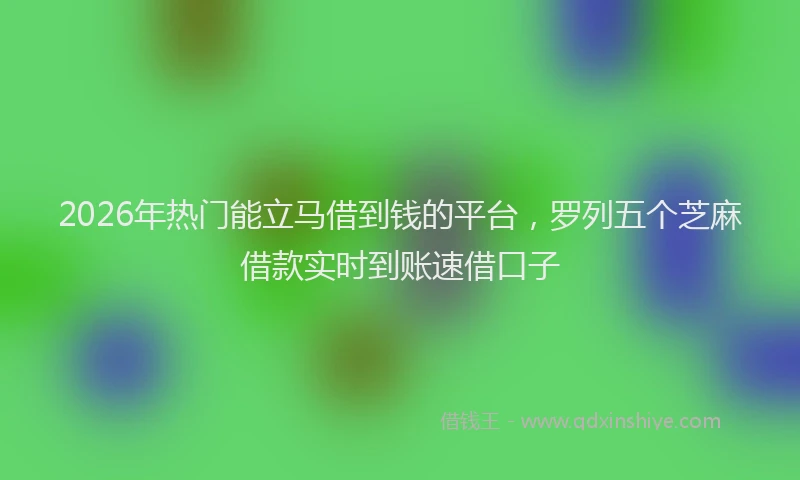 2026年热门能立马借到钱的平台，罗列五个芝麻借款实时到账速借口子