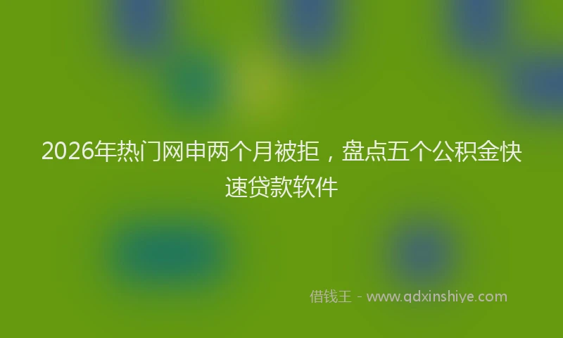 2026年热门网申两个月被拒，盘点五个公积金快速贷款软件