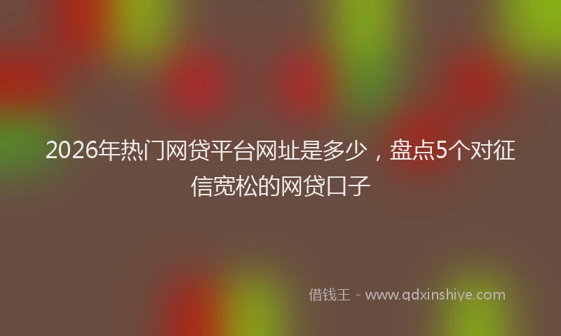 2026年热门网贷平台网址是多少，盘点5个对征信宽松的网贷口子