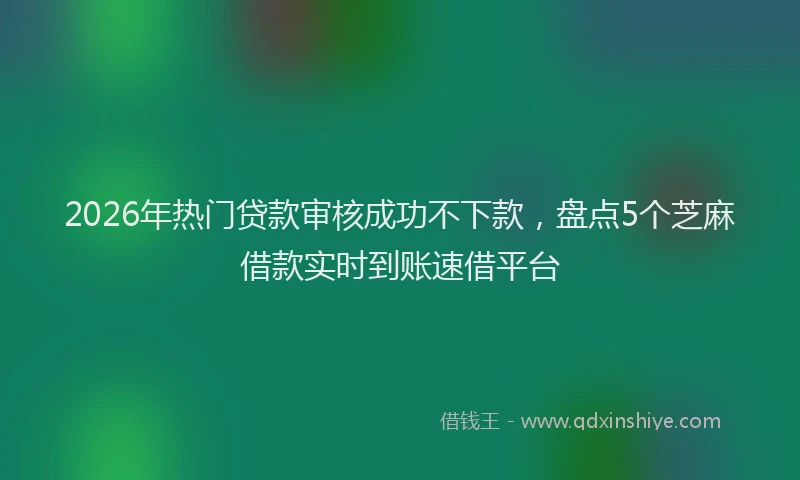2026年热门贷款审核成功不下款，盘点5个芝麻借款实时到账速借平台