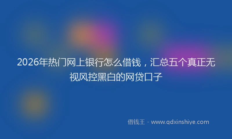 2026年热门网上银行怎么借钱，汇总五个真正无视风控黑白的网贷口子