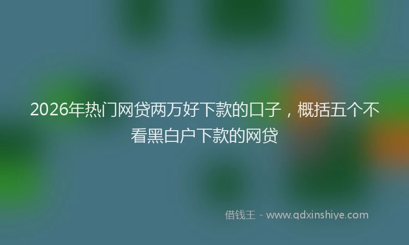 2026年热门网贷两万好下款的口子,概括五个不看黑白户下款的网贷