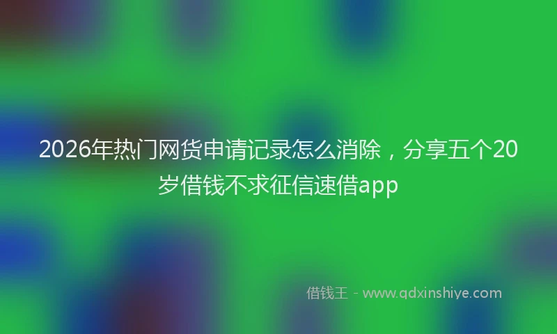 2026年热门网货申请记录怎么消除，分享五个20岁借钱不求征信速借app