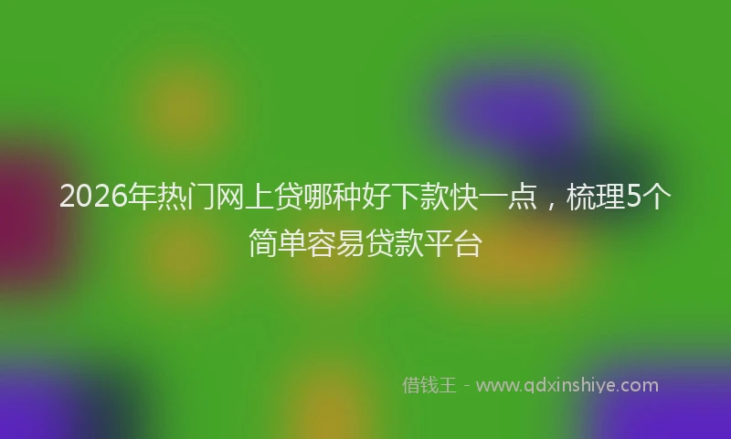 2026年热门网上贷哪种好下款快一点，梳理5个简单容易贷款平台