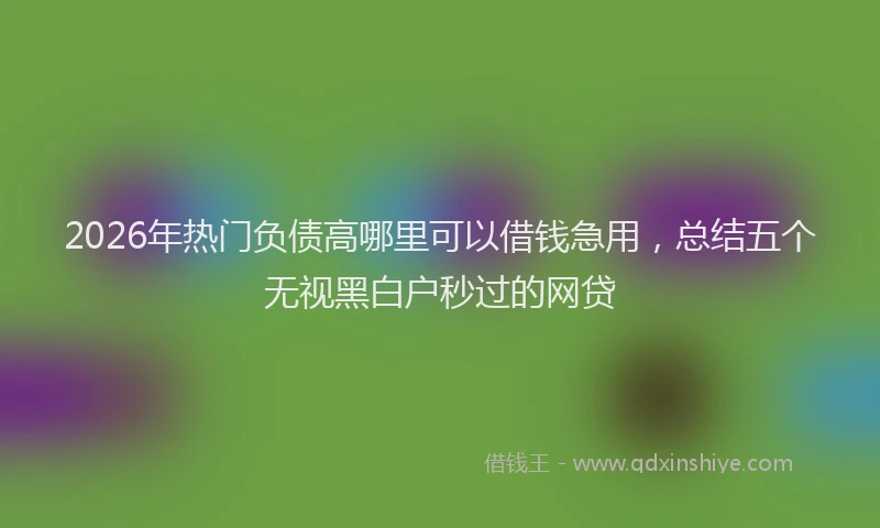 2026年热门负债高哪里可以借钱急用，总结五个无视黑白户秒过的网贷