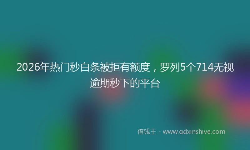 2026年热门秒白条被拒有额度，罗列5个714无视逾期秒下的平台