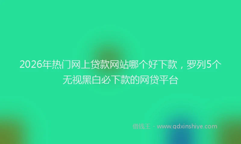 2026年热门网上贷款网站哪个好下款，罗列5个无视黑白必下款的网贷平台