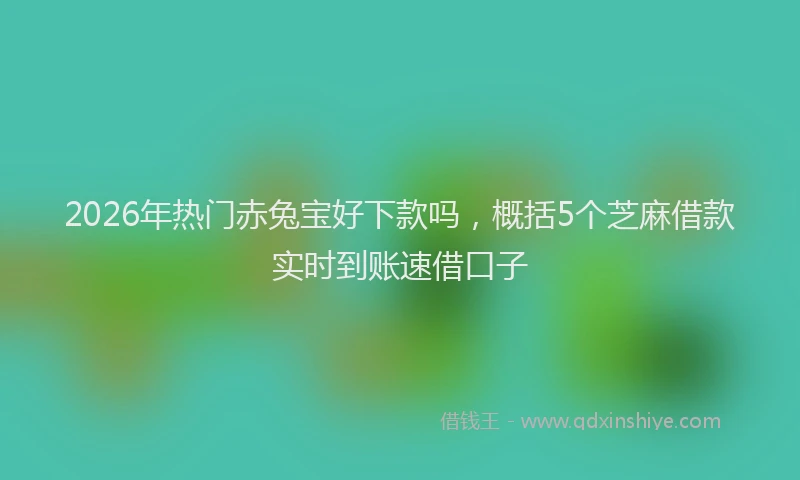 2026年热门赤兔宝好下款吗，概括5个芝麻借款实时到账速借口子