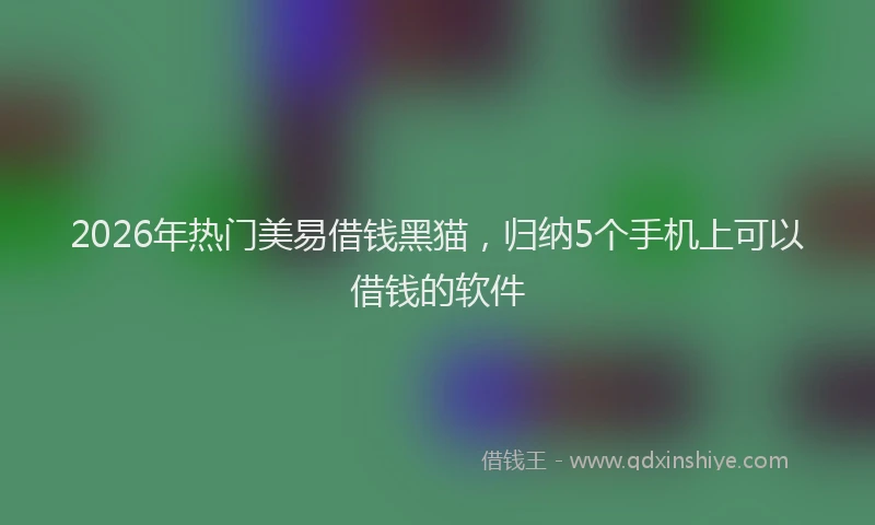 2026年热门美易借钱黑猫，归纳5个手机上可以借钱的软件