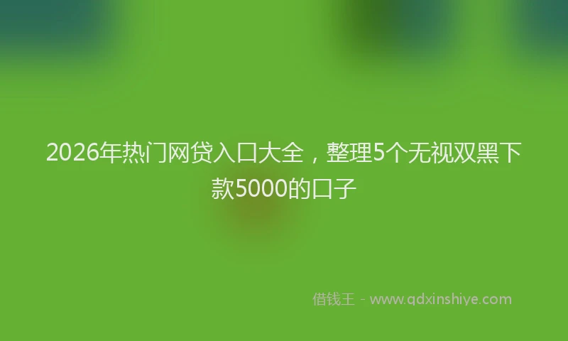 2026年热门网贷入口大全，整理5个无视双黑下款5000的口子