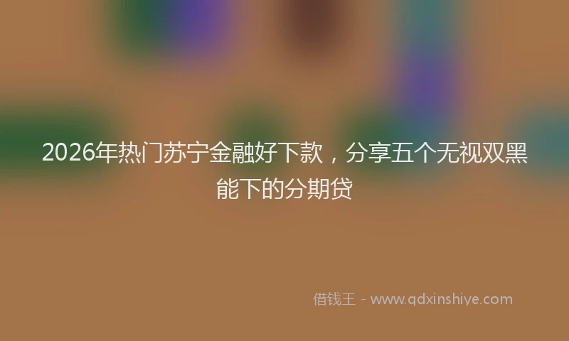 2026年热门苏宁金融好下款，分享五个无视双黑能下的分期贷