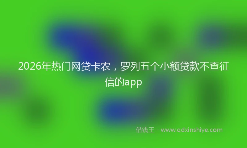 2026年热门网贷卡农，罗列五个小额贷款不查征信的app