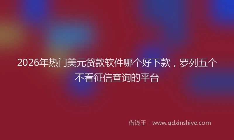 2026年热门美元贷款软件哪个好下款，罗列五个不看征信查询的平台