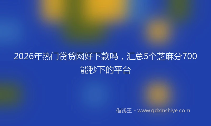 2026年热门贷贷网好下款吗,汇总5个芝麻分700能秒下的平台