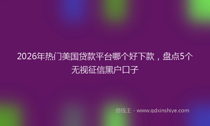 2026年热门美国贷款平台哪个好下款,盘点5个无视征信黑户口子