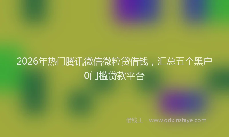 2026年热门腾讯微信微粒贷借钱，汇总五个黑户0门槛贷款平台