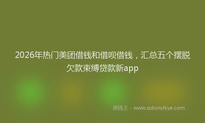 2026年热门美团借钱和借呗借钱,汇总五个摆脱欠款束缚贷款新app