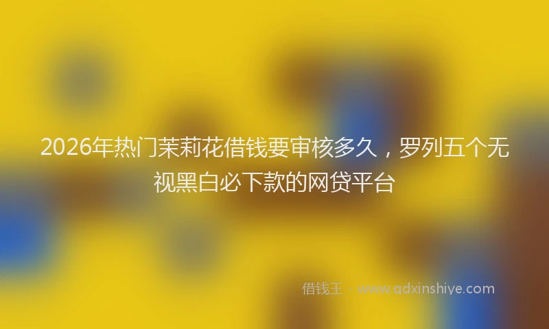 2026年热门茉莉花借钱要审核多久，罗列五个无视黑白必下款的网贷平台