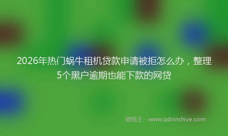 2026年热门蜗牛租机贷款申请被拒怎么办，整理5个黑户逾期也能下款的网贷