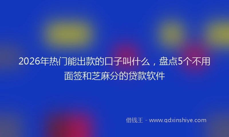 2026年热门能出款的口子叫什么，盘点5个不用面签和芝麻分的贷款软件