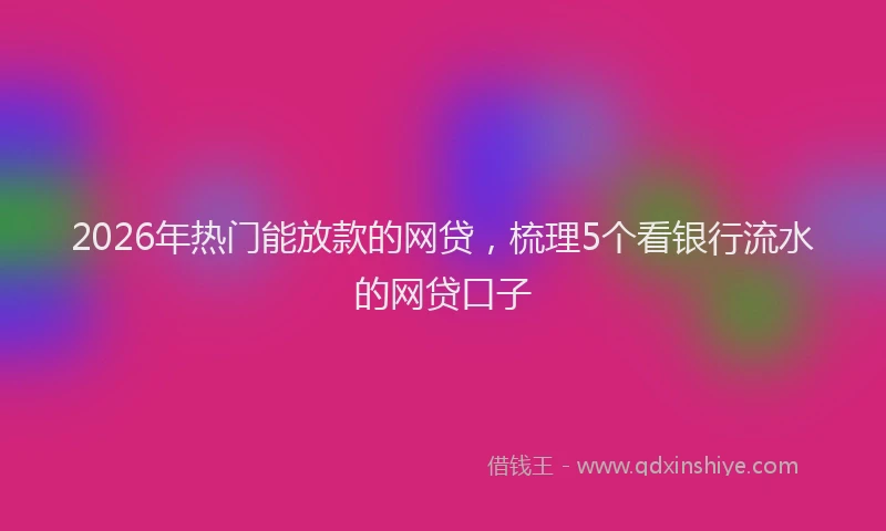 2026年热门能放款的网贷，梳理5个看银行流水的网贷口子